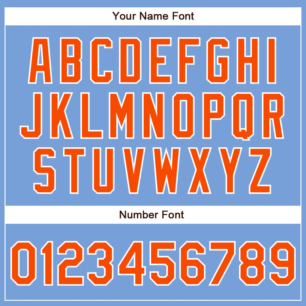 Custom Powder Blue Orange-White Authentic Baseball Jersey - Sky-Custom