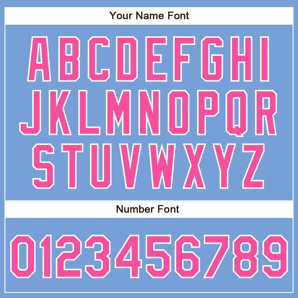 Custom Powder Blue Pink-White Authentic Baseball Jersey - Sky-Custom