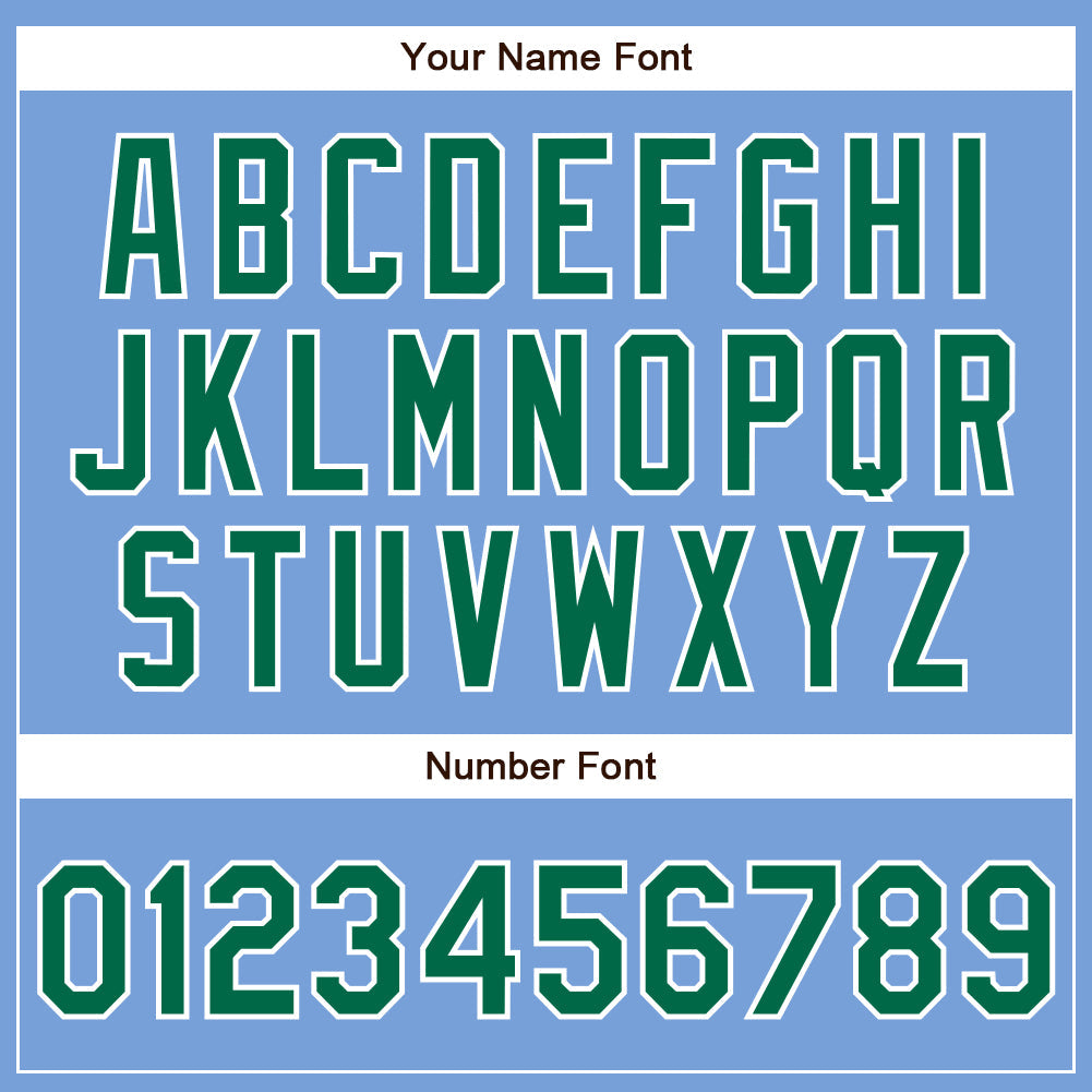 Custom Powder Blue Kelly Green-White Authentic Baseball Jersey - Sky-Custom