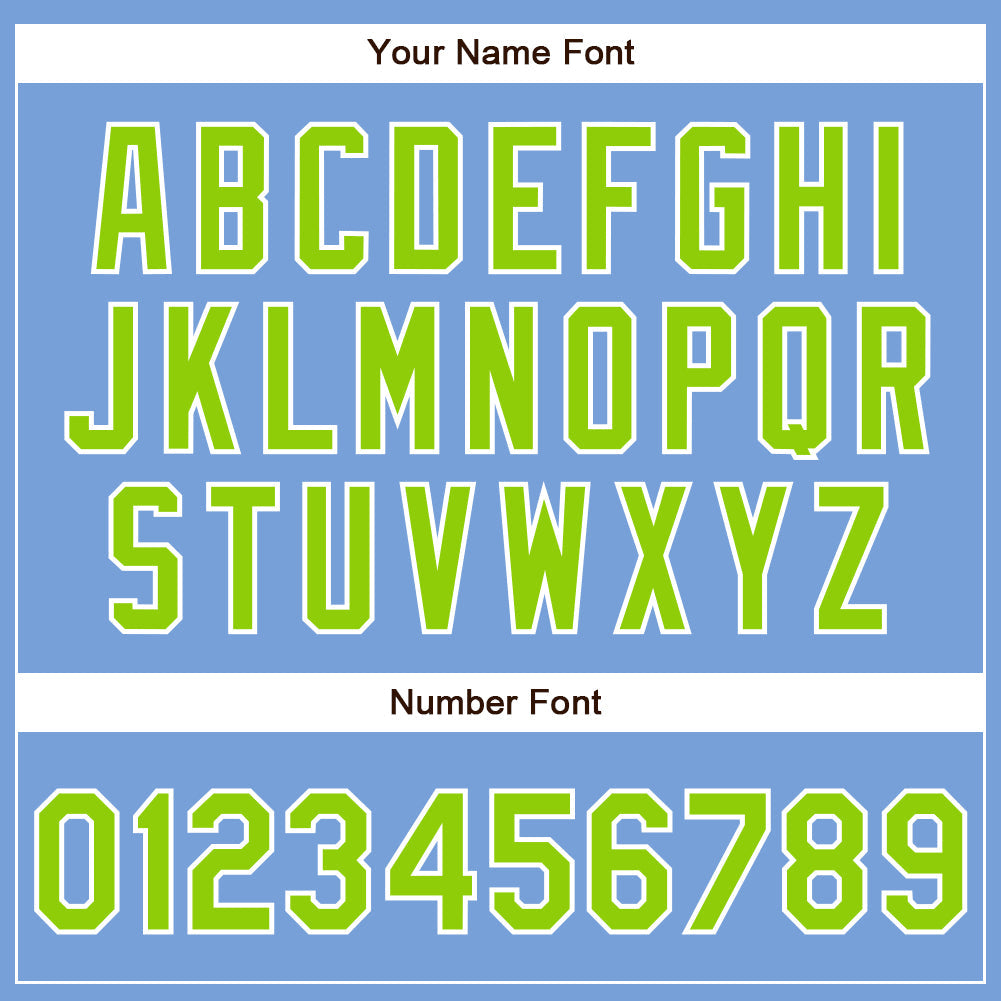 Custom Powder Blue Neon Green-White Authentic Baseball Jersey - Sky-Custom