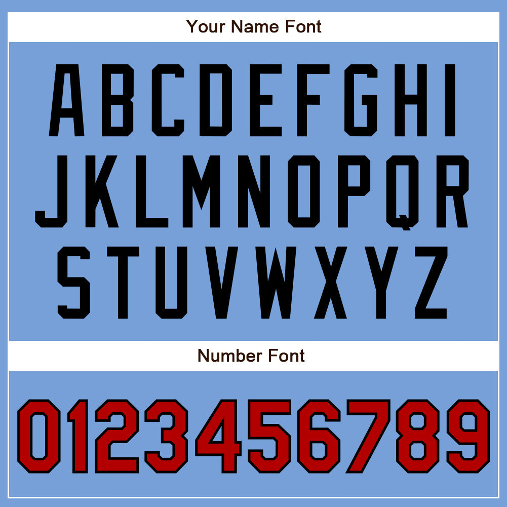 Custom Powder Blue Red-Black Authentic Baseball Jersey - Sky-Custom