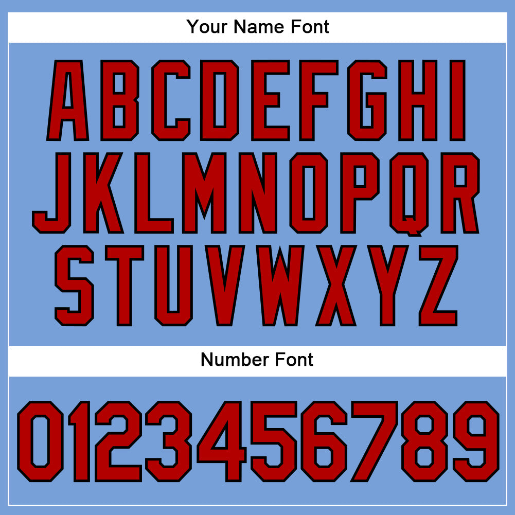 Custom Powder Blue Red Pinstripe Black Authentic Baseball Jersey - Sky-Custom