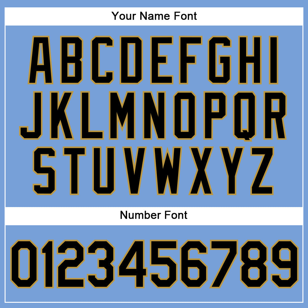 Custom Powder Blue Black Pinstripe Old Gold Authentic Baseball Jersey - Sky-Custom