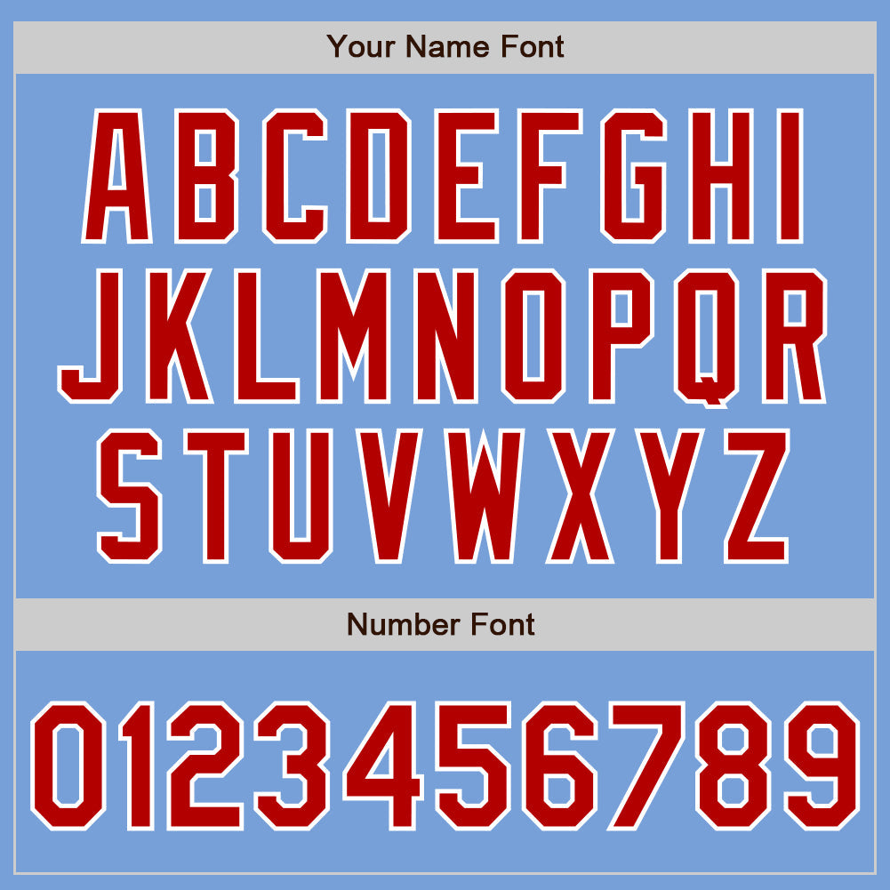 Custom Powder Blue White Pinstripe Red Authentic Baseball Jersey - Sky-Custom