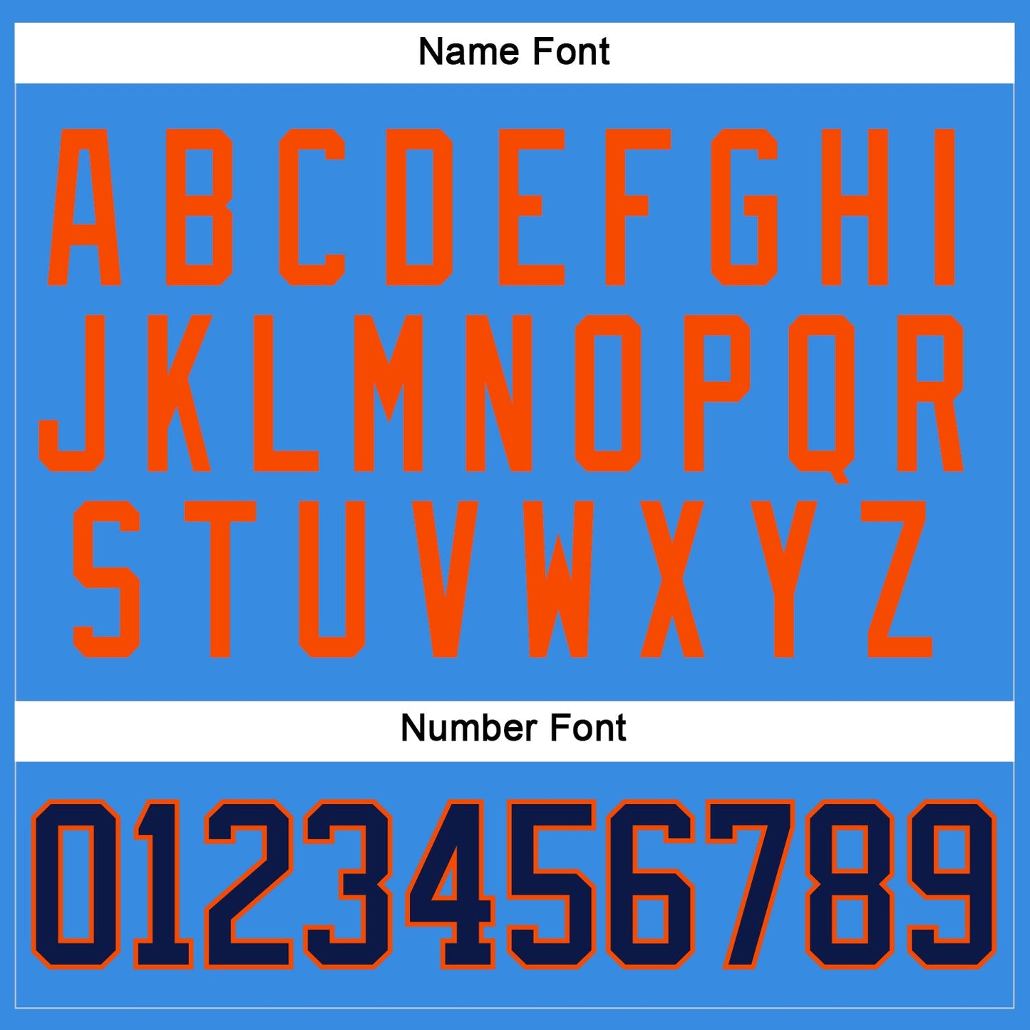 Custom Powder Blue Navy-Orange Hockey Jersey - Sky-Custom
