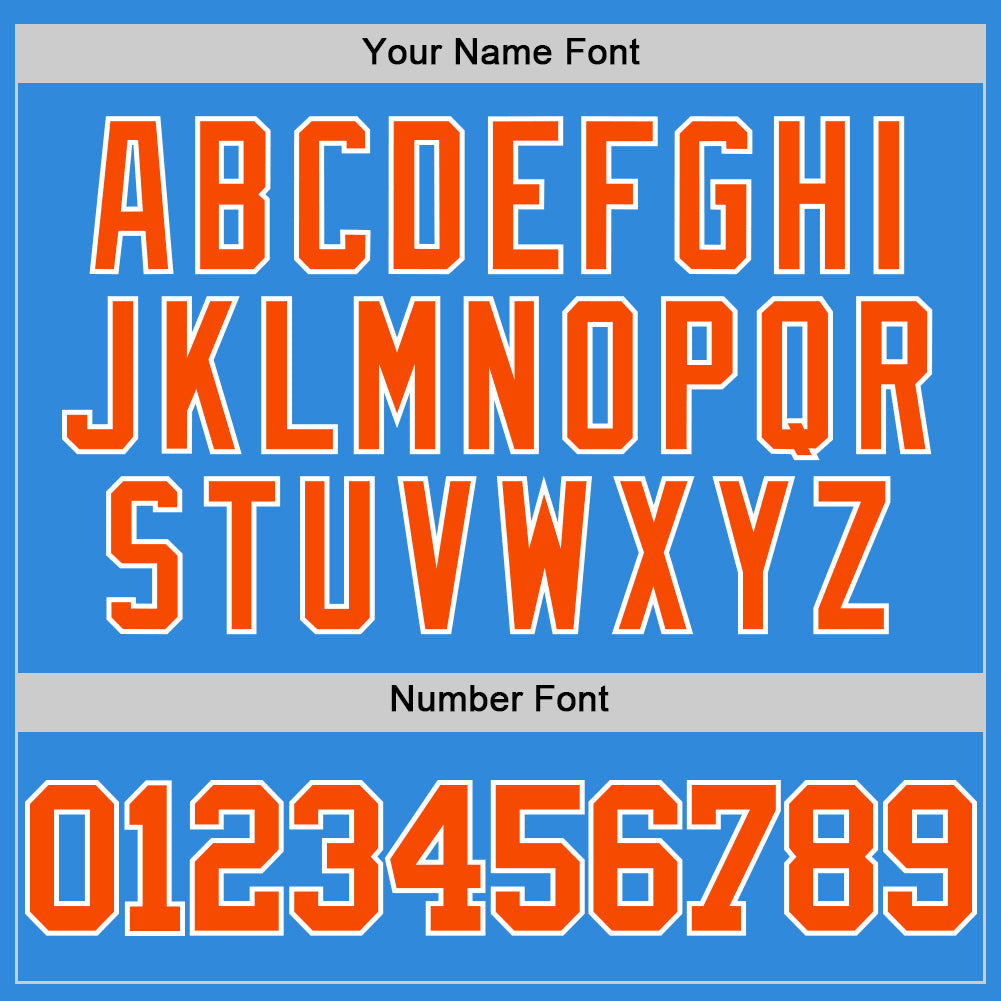 Custom Powder Blue Orange-White Authentic Basketball Jersey - Sky-Custom