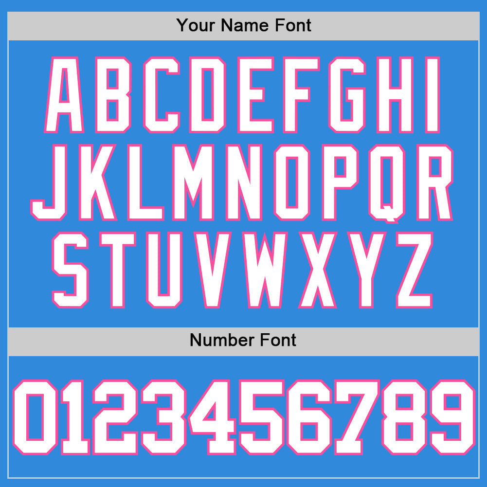 Custom Powder Blue White-Pink Authentic Basketball Jersey - Sky-Custom