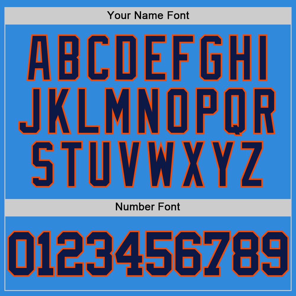 Custom Powder Blue Navy-Orange Authentic Basketball Jersey - Sky-Custom