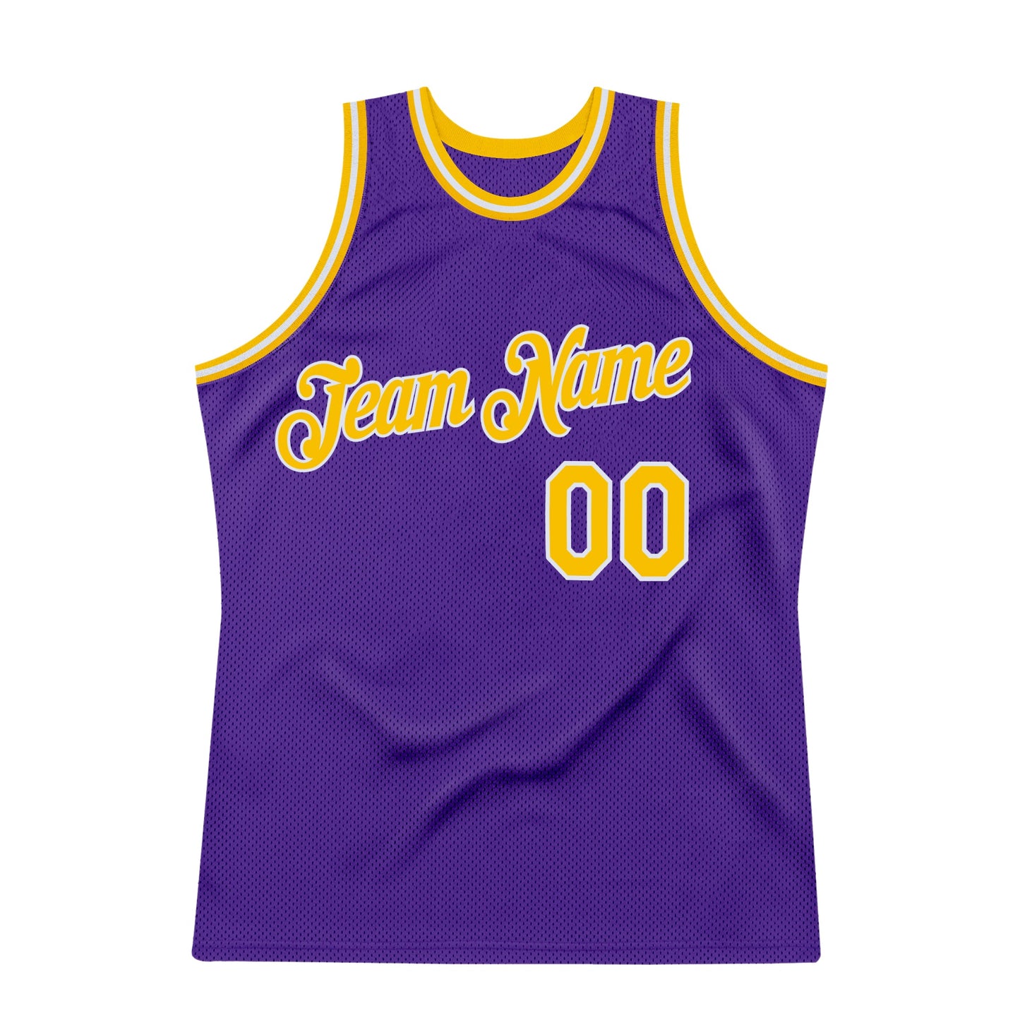 Custom Purple Gold-White Authentic Throwback Basketball Jersey - Sky-Custom