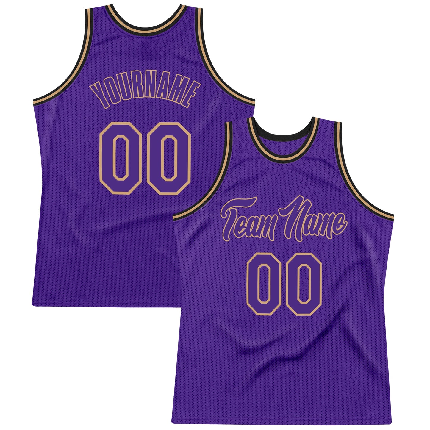 Custom Purple Purple-Old Gold Authentic Throwback Basketball Jersey - Sky-Custom