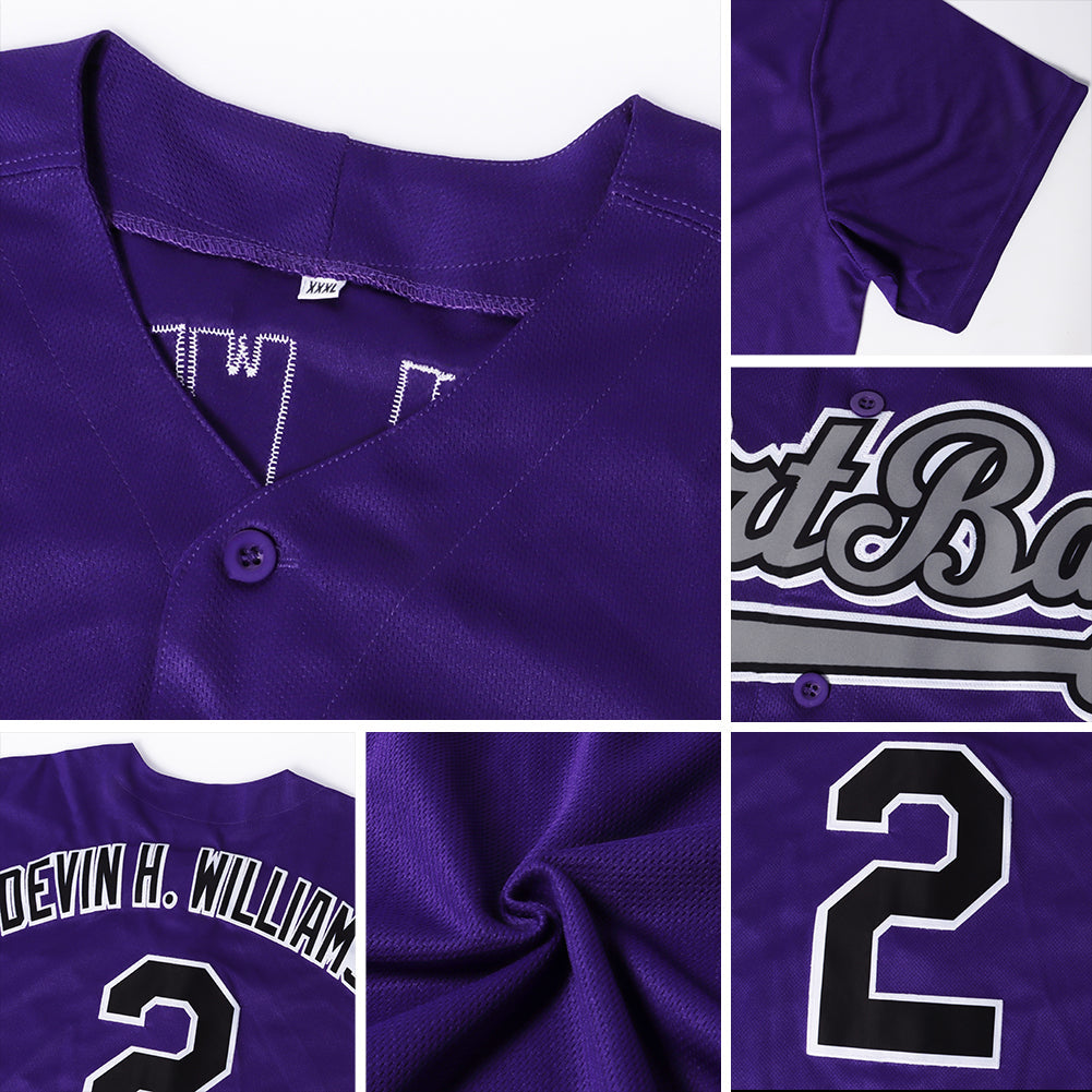 Custom Purple Orange-Gray Authentic Baseball Jersey - Sky-Custom