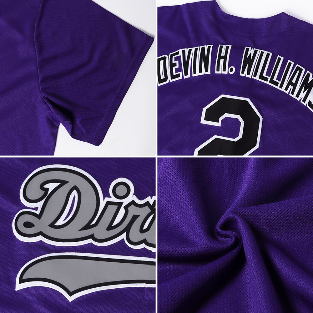 Custom Purple Purple-Gold Authentic Baseball Jersey - Sky-Custom