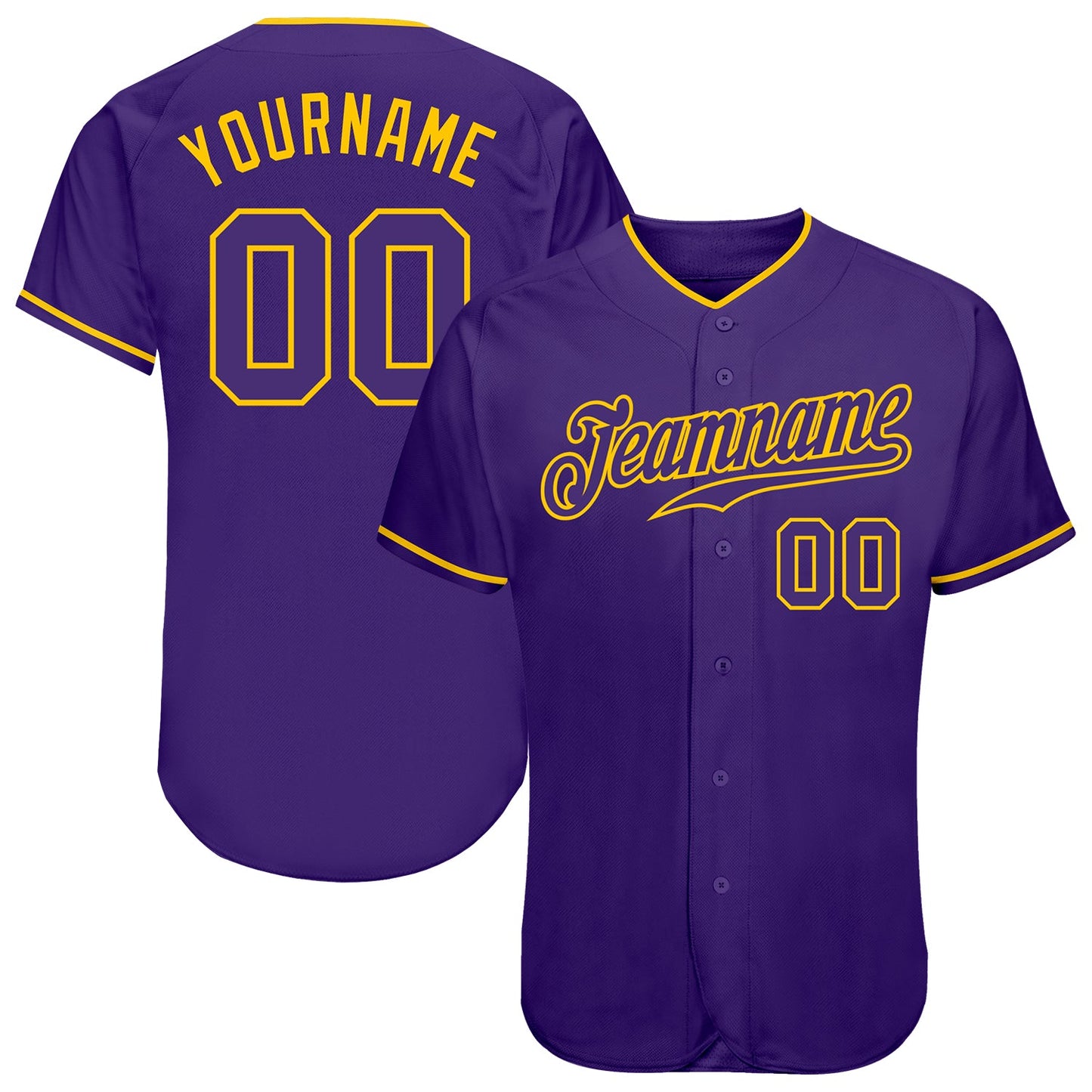 Custom Purple Purple-Gold Authentic Baseball Jersey - Sky-Custom
