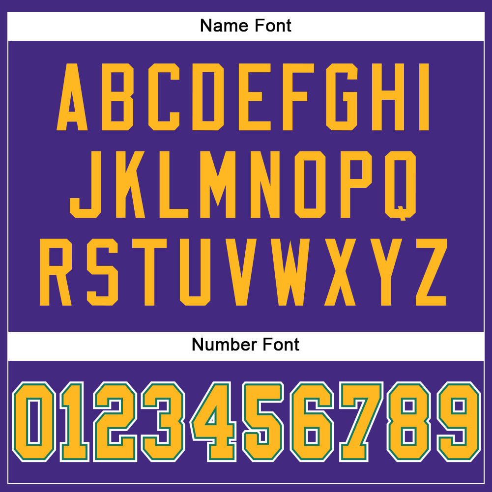 Custom Purple Gold-Kelly Green Mesh Authentic Football Jersey - Sky-Custom