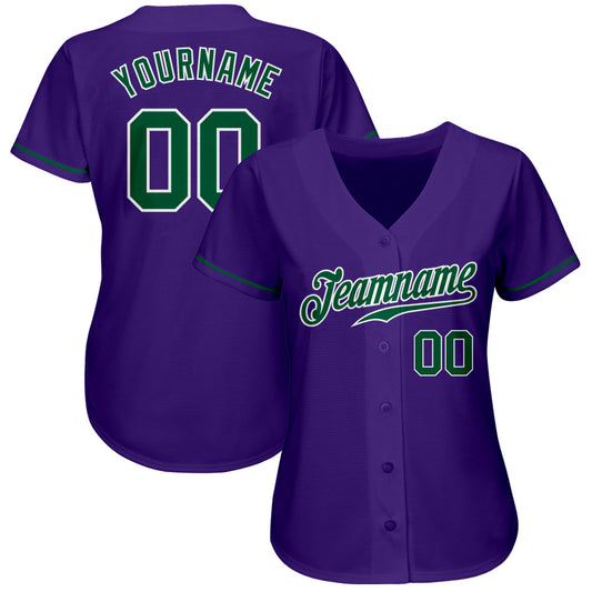 Custom Purple Kelly Green-White Authentic Baseball Jersey - Sky-Custom