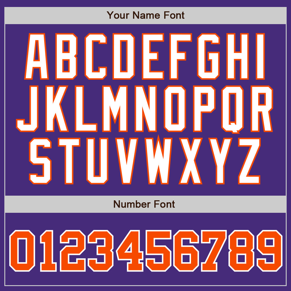 Custom Purple White Pinstripe Orange-White Authentic Baseball Jersey - Sky-Custom