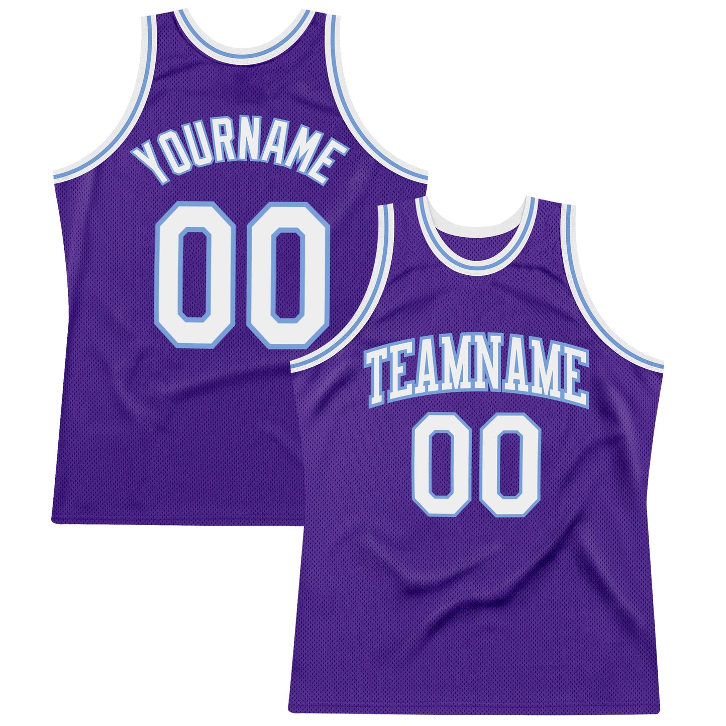 Custom Purple White-Light Blue Authentic Throwback Basketball Jersey - Sky-Custom