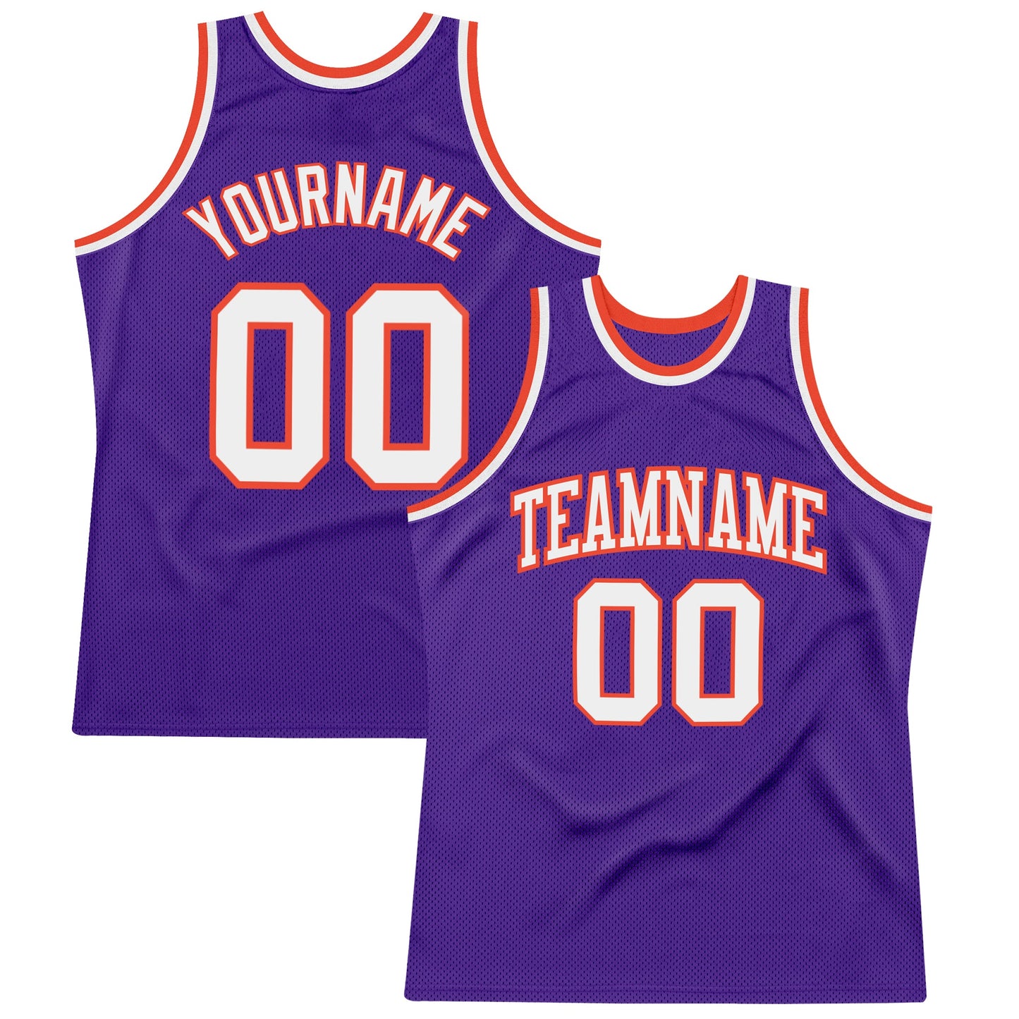 Custom Purple White-Orange Authentic Throwback Basketball Jersey - Sky-Custom