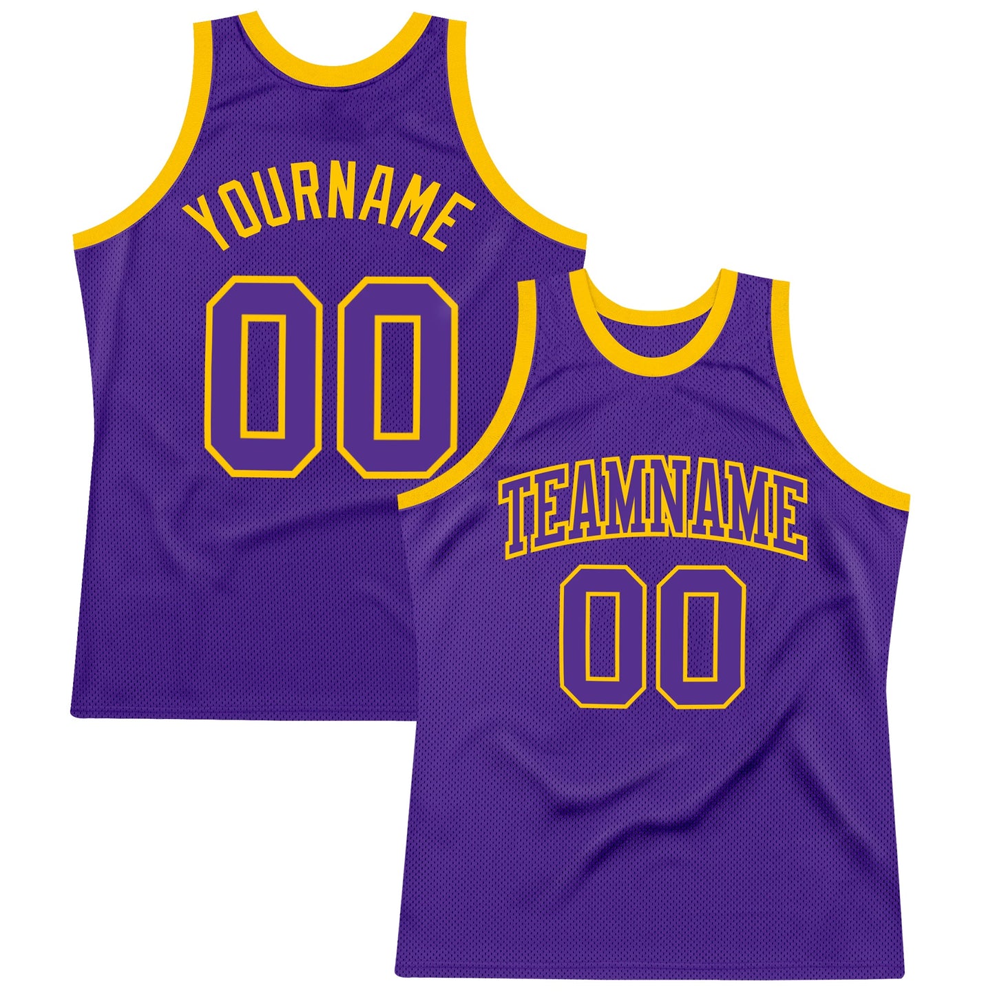 Custom Purple Purple-Gold Authentic Throwback Basketball Jersey - Sky-Custom