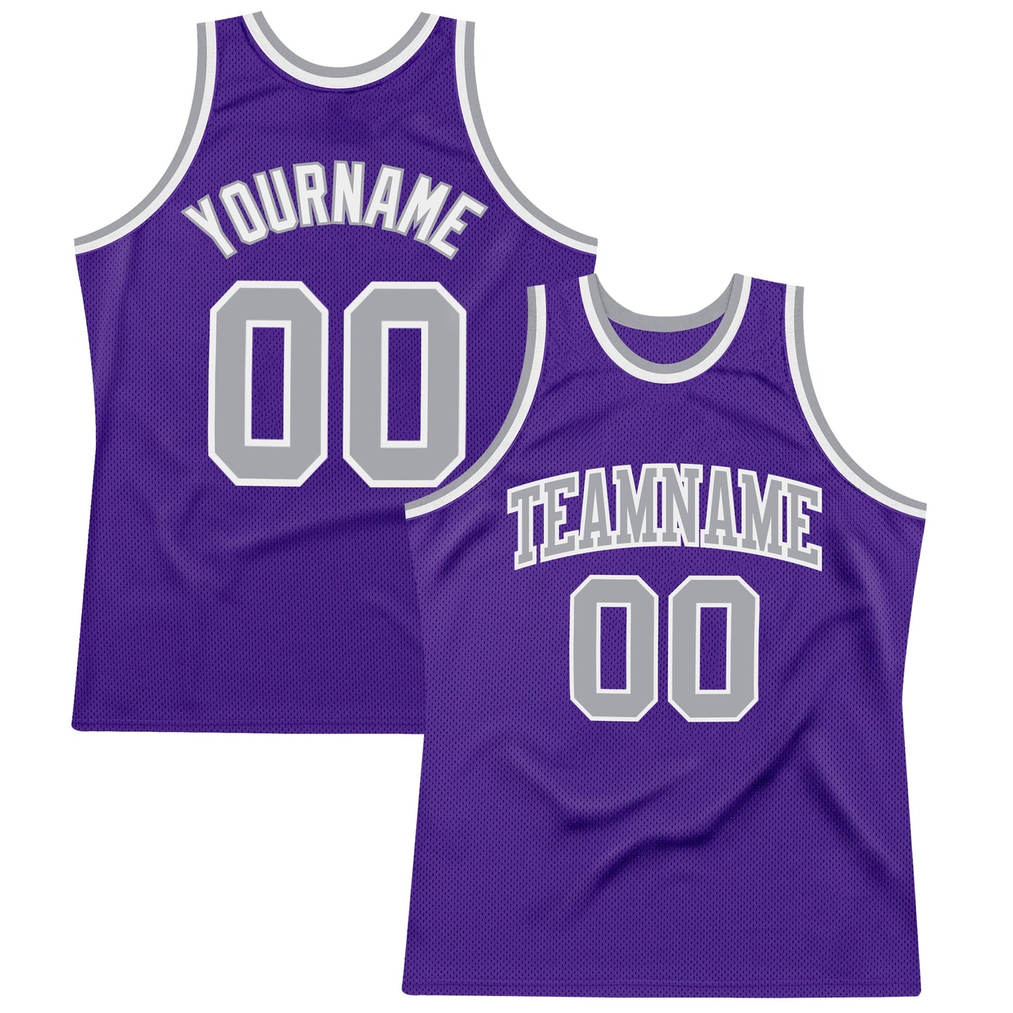 Custom Purple Gray-White Authentic Throwback Basketball Jersey - Sky-Custom