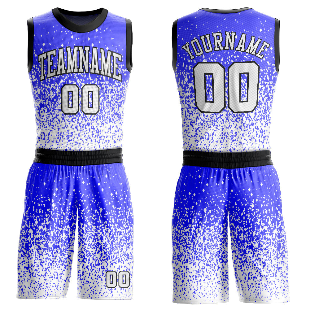 Custom Purple White-Black Round Neck Sublimation Basketball Suit Jersey - Sky-Custom