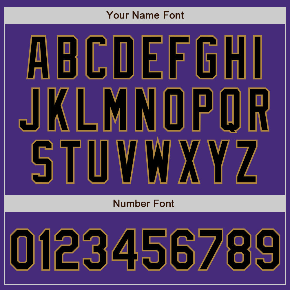 Custom Purple Black-Old Gold Authentic Baseball Jersey - Sky-Custom