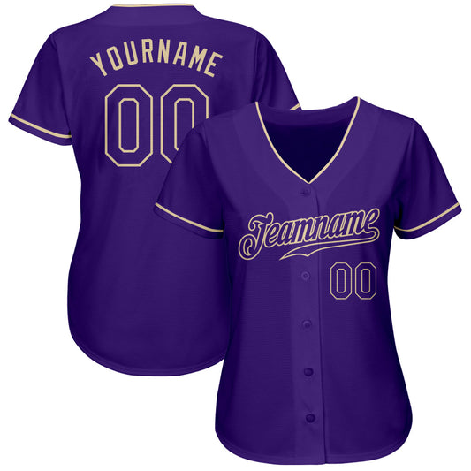 Custom Purple Purple-Cream Authentic Baseball Jersey - Sky-Custom
