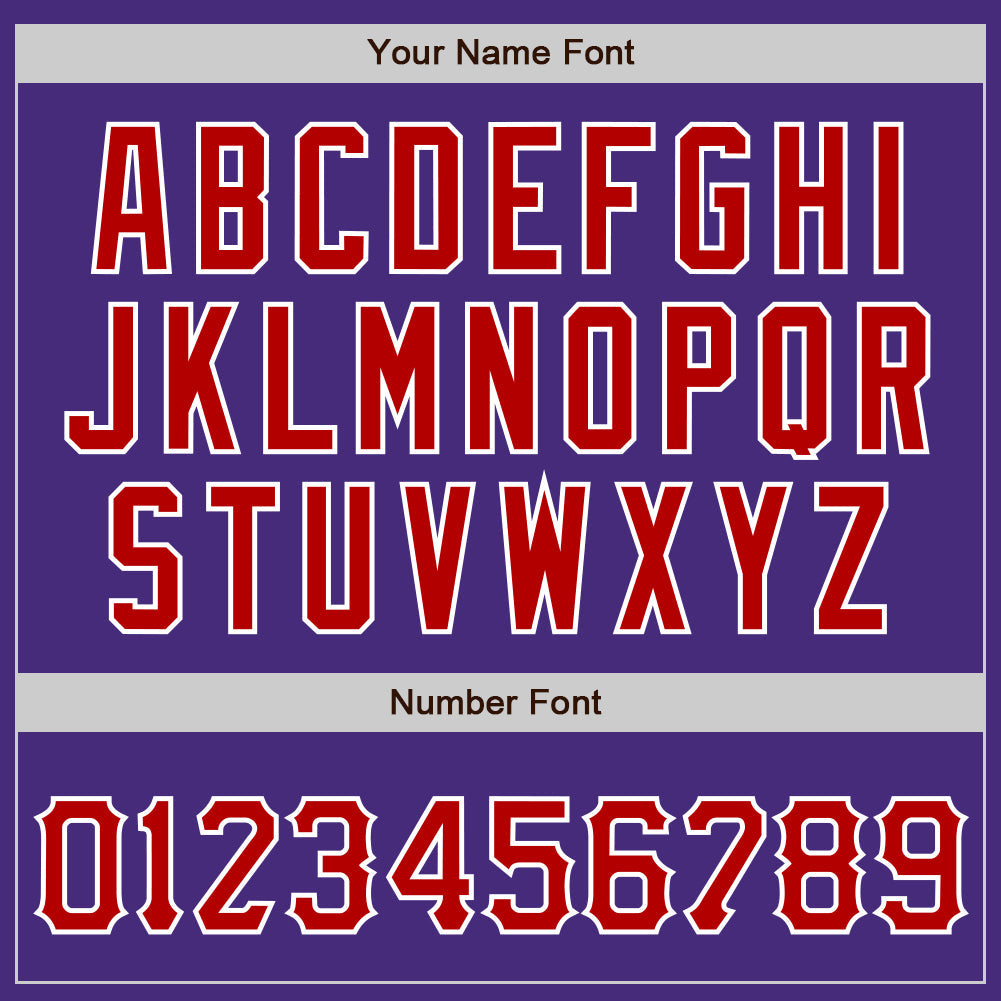 Custom Purple Red-White Authentic Baseball Jersey - Sky-Custom