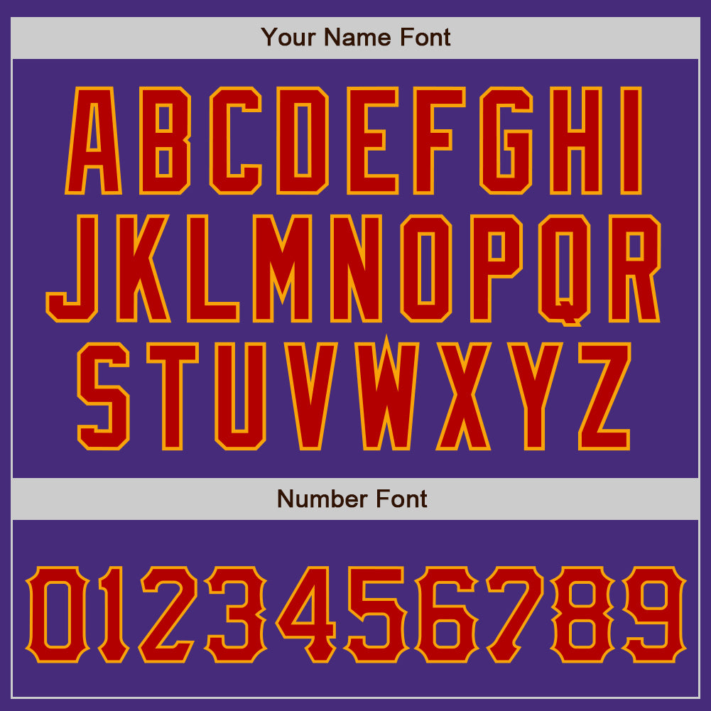 Custom Purple Red-Gold Authentic Baseball Jersey - Sky-Custom