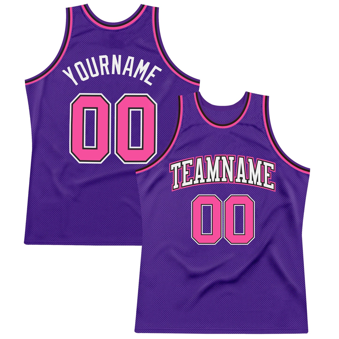 Custom Purple Pink-Black Authentic Throwback Basketball Jersey - Sky-Custom