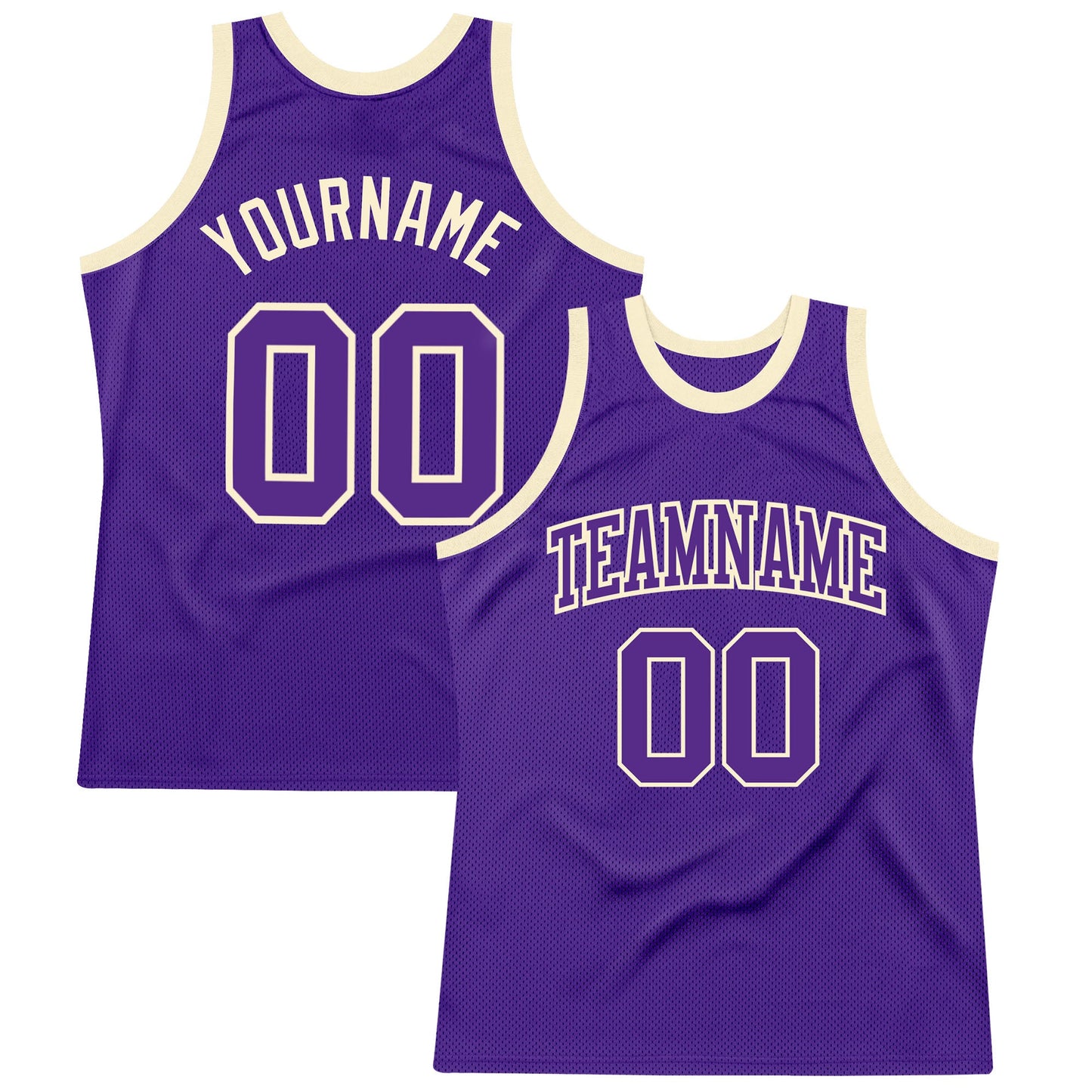 Custom Purple Purple-Cream Authentic Throwback Basketball Jersey - Sky-Custom