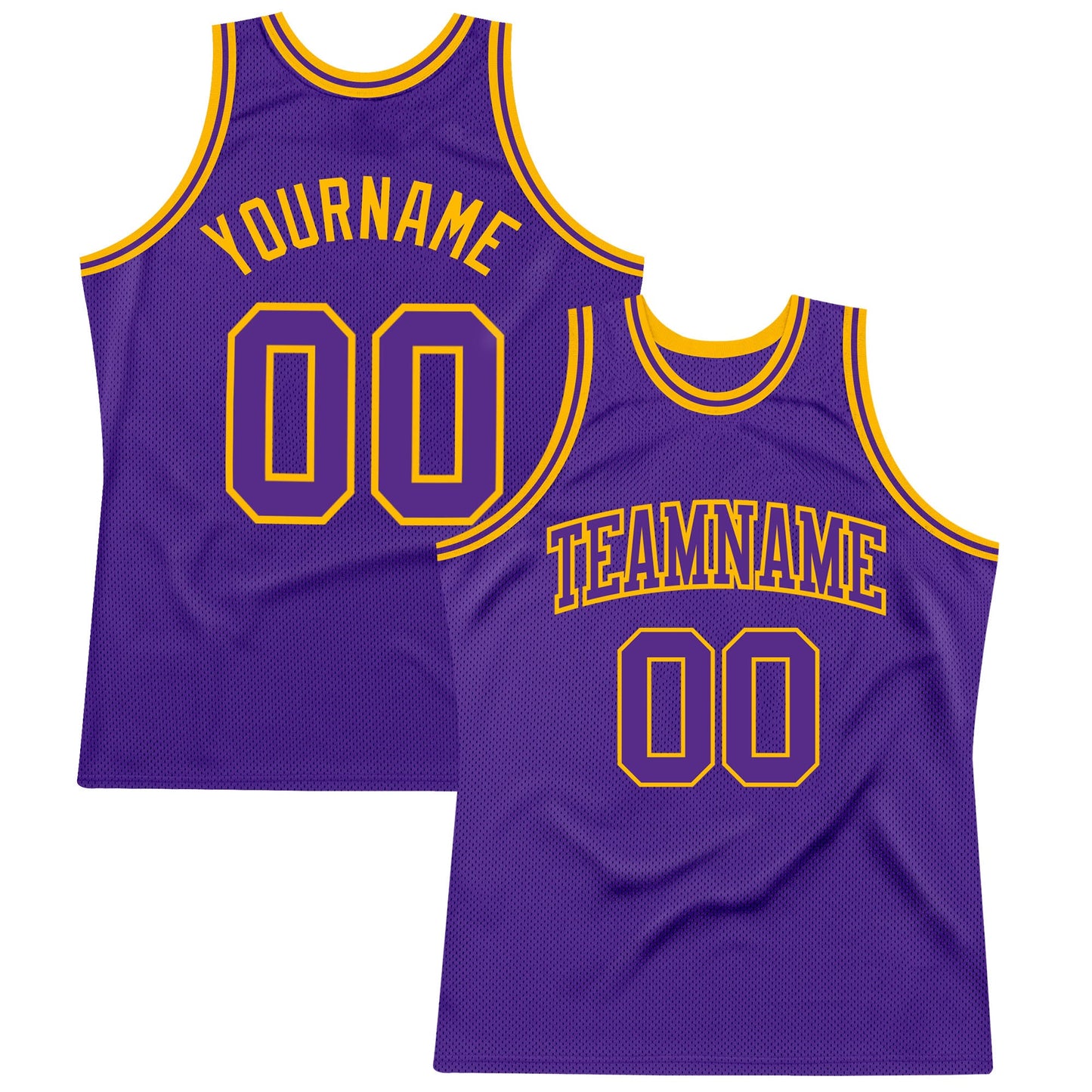 Custom Purple Purple-Gold Authentic Throwback Basketball Jersey - Sky-Custom