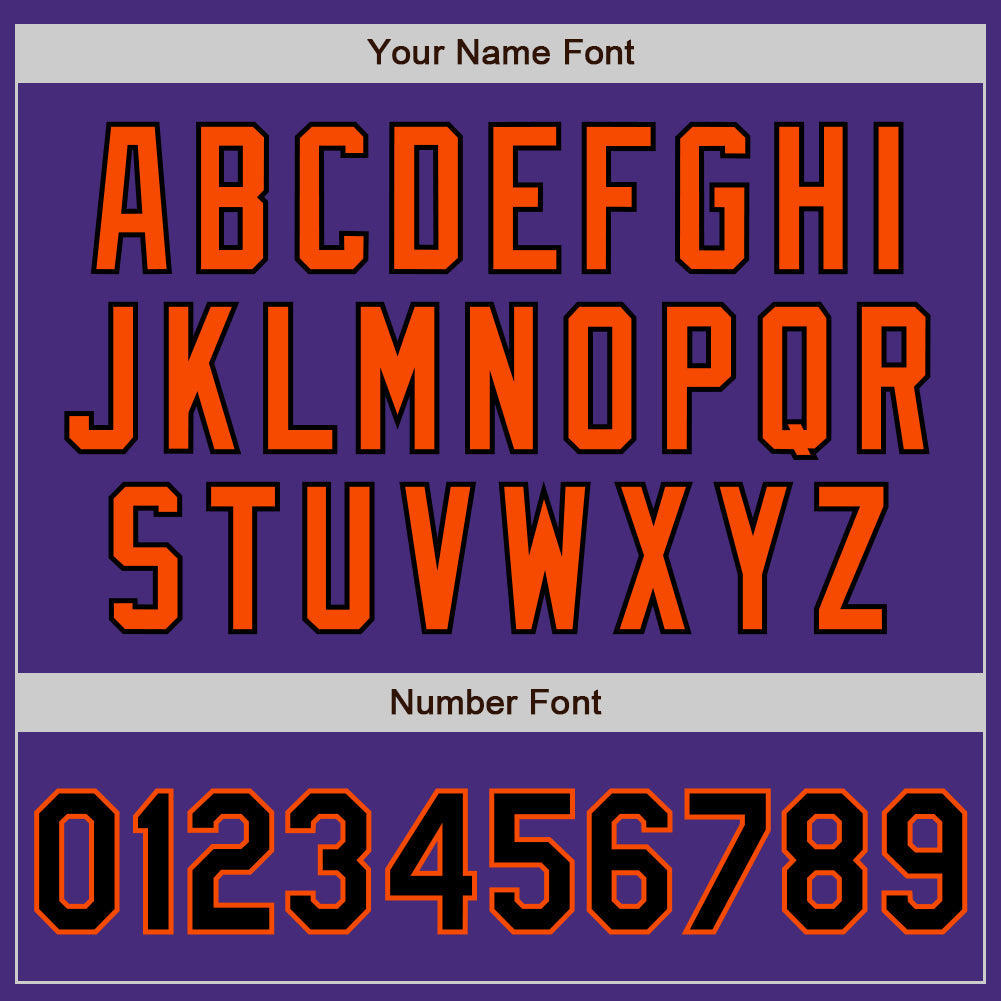 Custom Purple Black-Orange Authentic Baseball Jersey - Sky-Custom