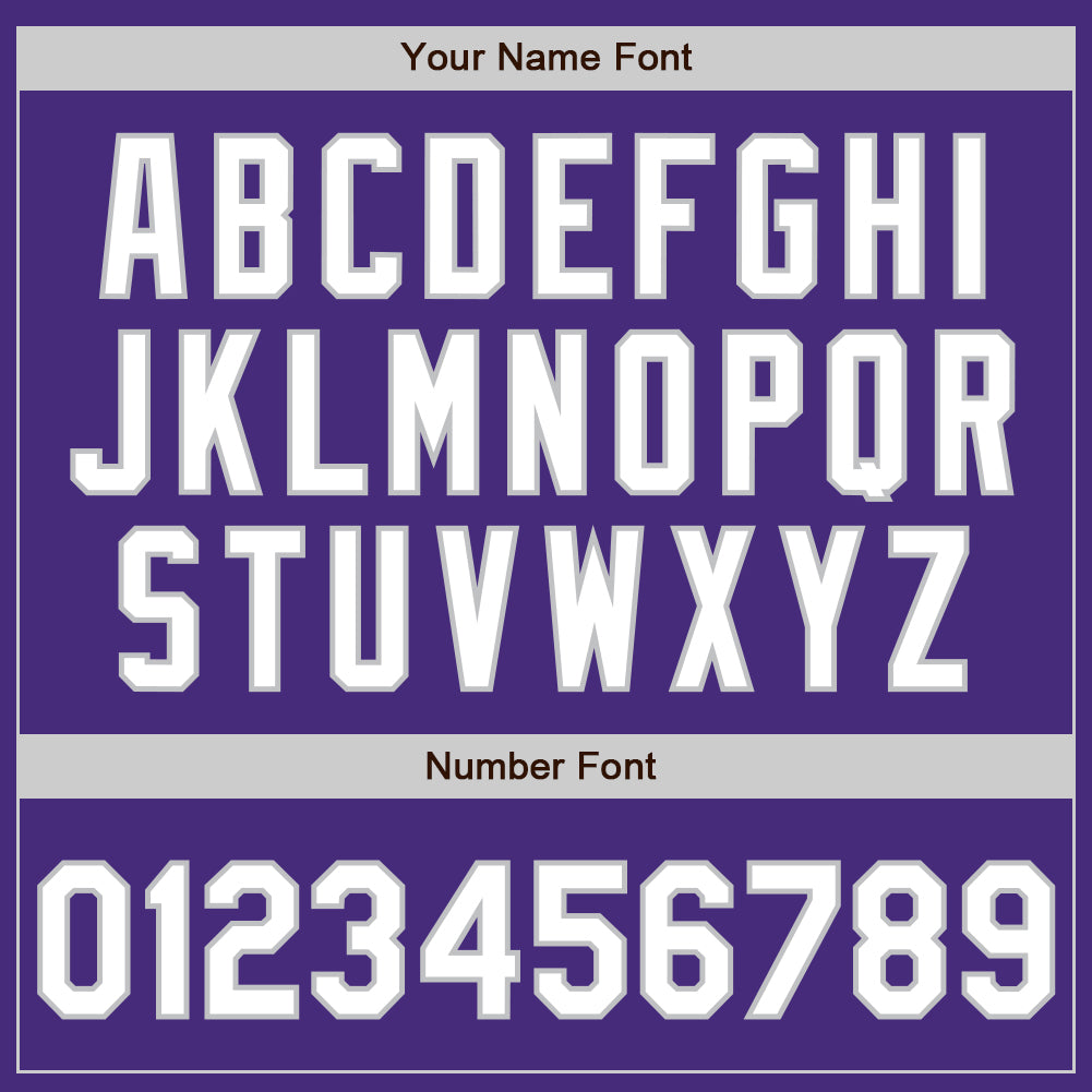 Custom Purple White-Gray Authentic Baseball Jersey - Sky-Custom