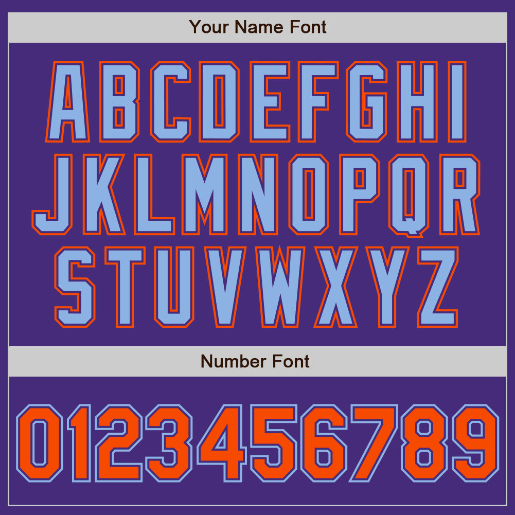 Custom Purple Orange-Light Blue Authentic Baseball Jersey - Sky-Custom