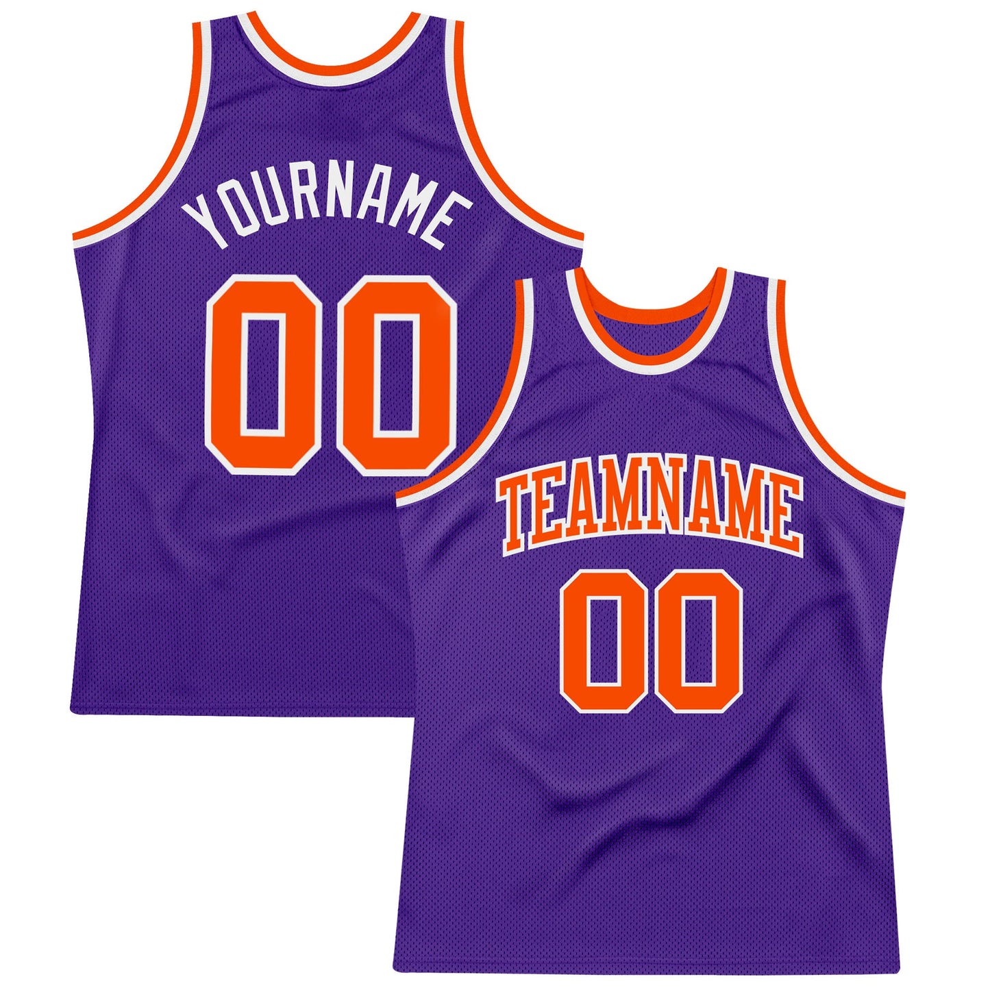 Custom Purple Orange-White Authentic Throwback Basketball Jersey - Sky-Custom