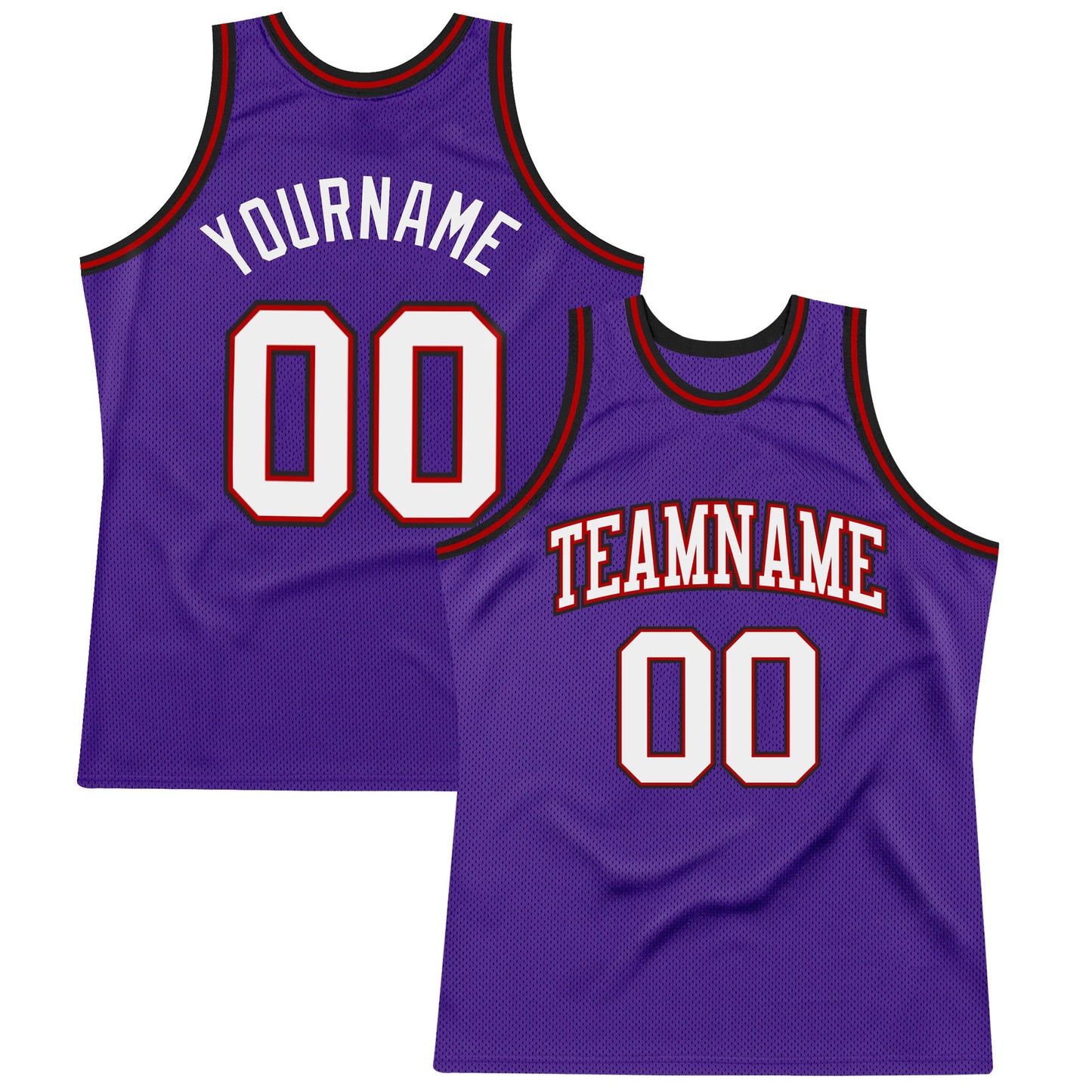 Custom Purple White Red-Black Authentic Throwback Basketball Jersey - Sky-Custom