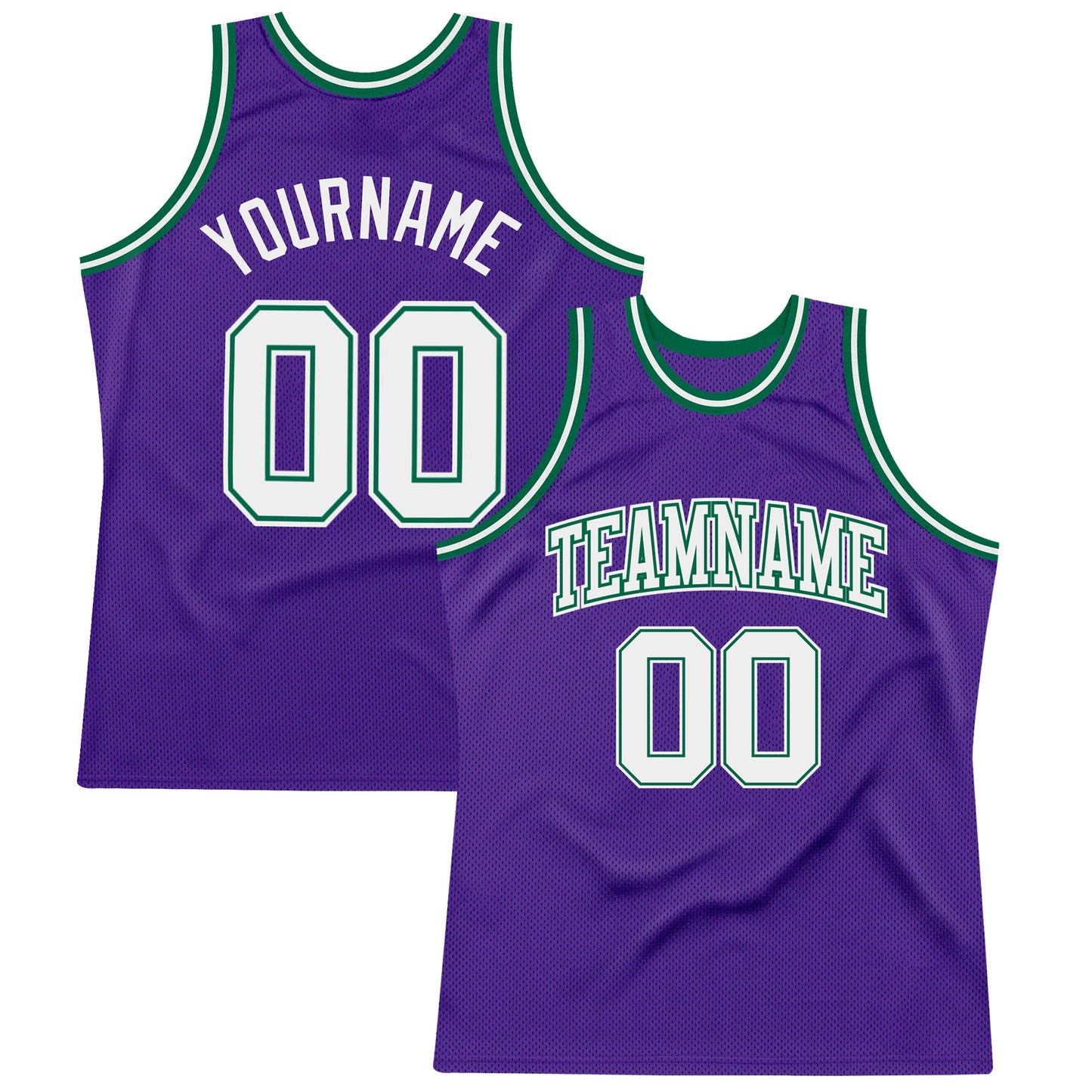Custom Purple White-Kelly Green Authentic Throwback Basketball Jersey - Sky-Custom