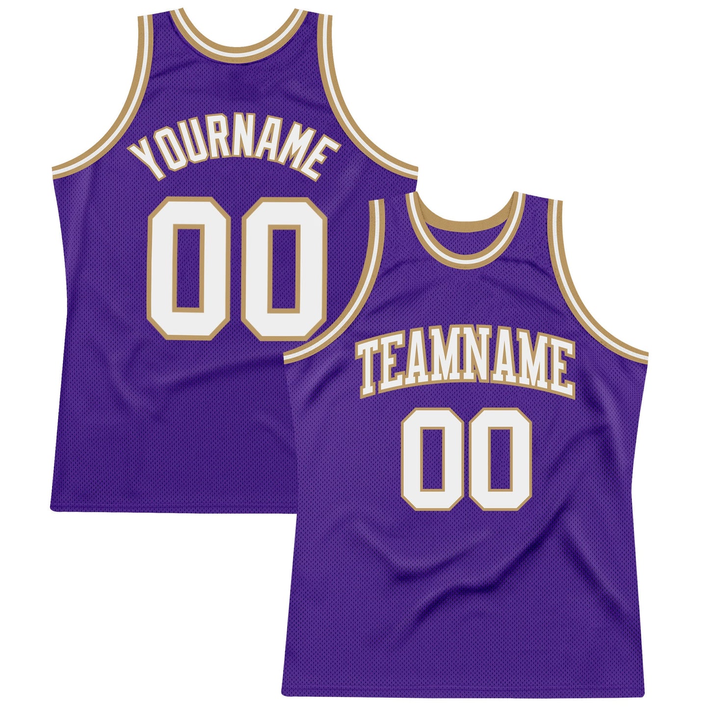Custom Purple White-Old Gold Authentic Throwback Basketball Jersey - Sky-Custom