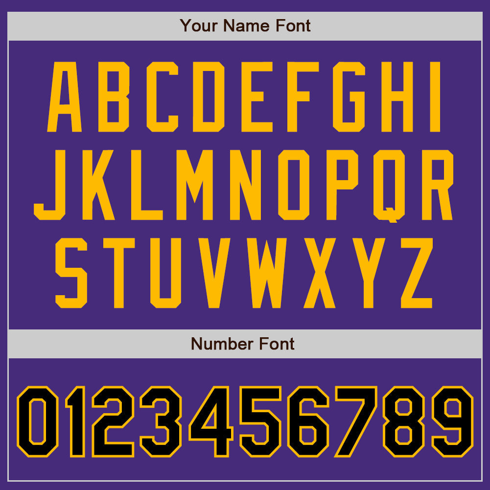 Custom Purple Black Pinstripe Black-Gold Authentic Baseball Jersey - Sky-Custom