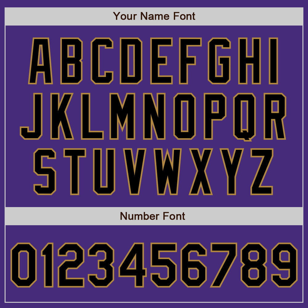 Custom Purple Black Pinstripe Black-Old Gold Authentic Baseball Jersey - Sky-Custom