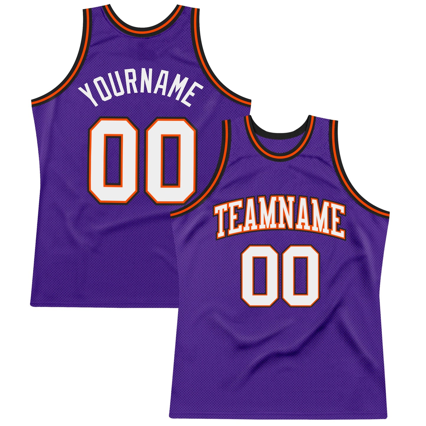 Custom Purple White Orange-Black Authentic Throwback Basketball Jersey - Sky-Custom