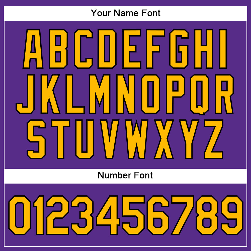 Custom Purple Black Pinstripe Gold Authentic Baseball Jersey - Sky-Custom