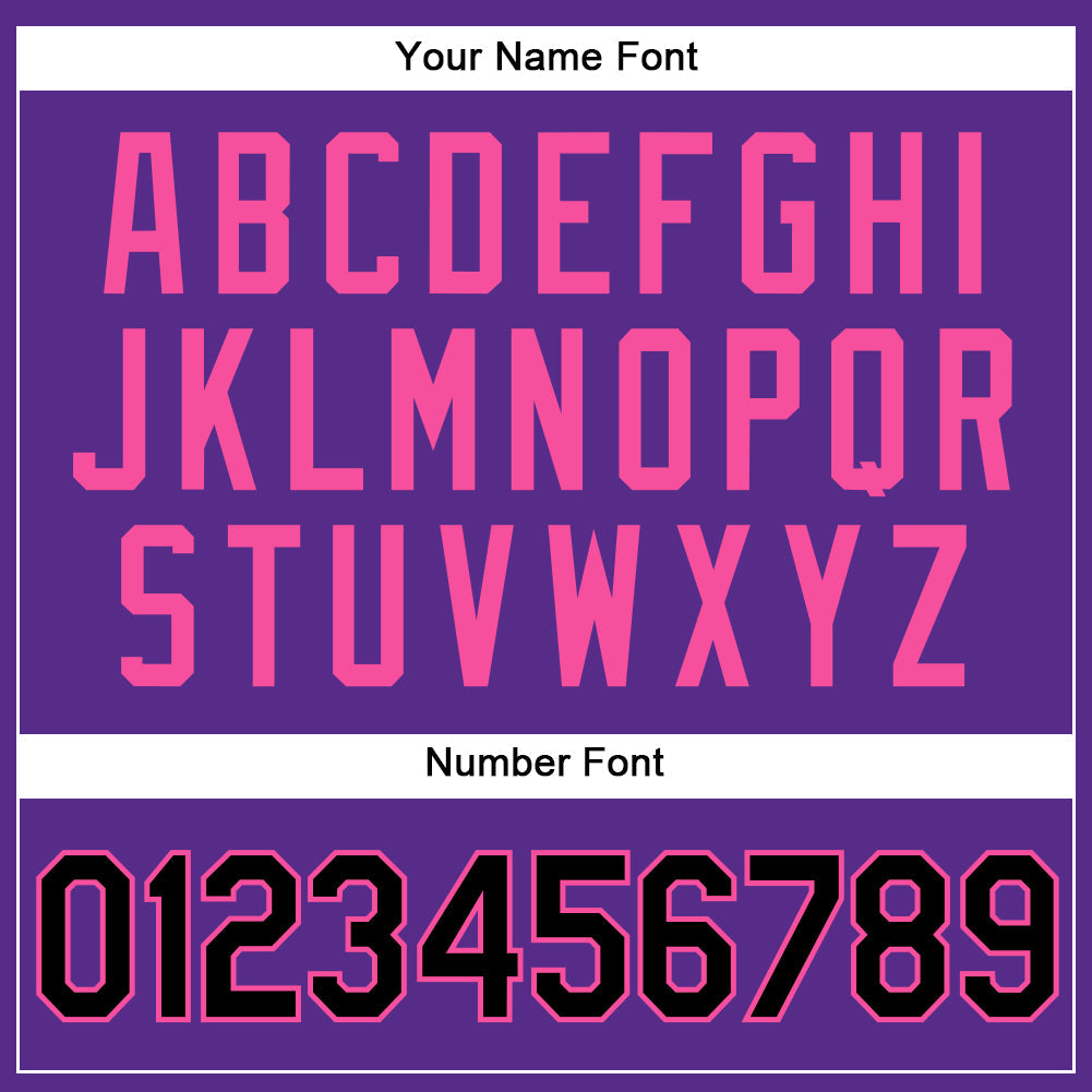 Custom Purple Black Pinstripe Pink Authentic Baseball Jersey - Sky-Custom