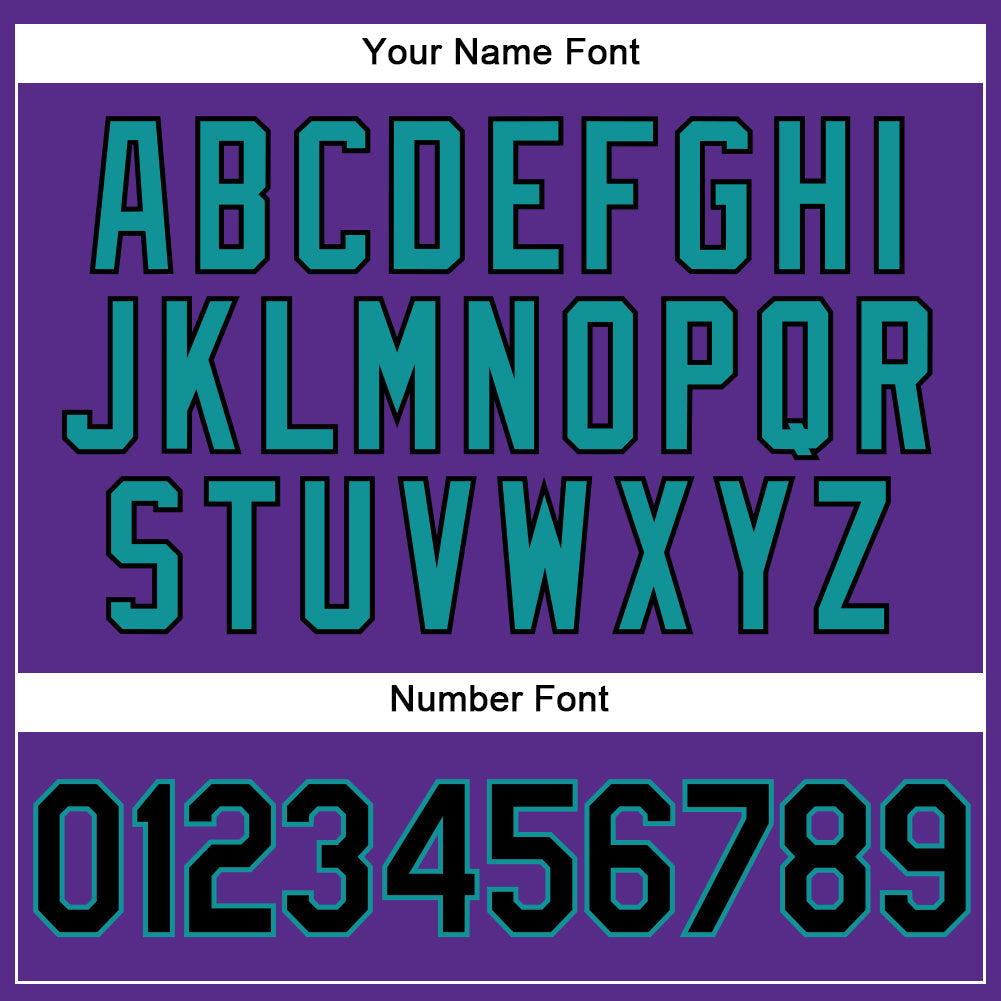 Custom Purple Black Pinstripe Teal Authentic Baseball Jersey - Sky-Custom