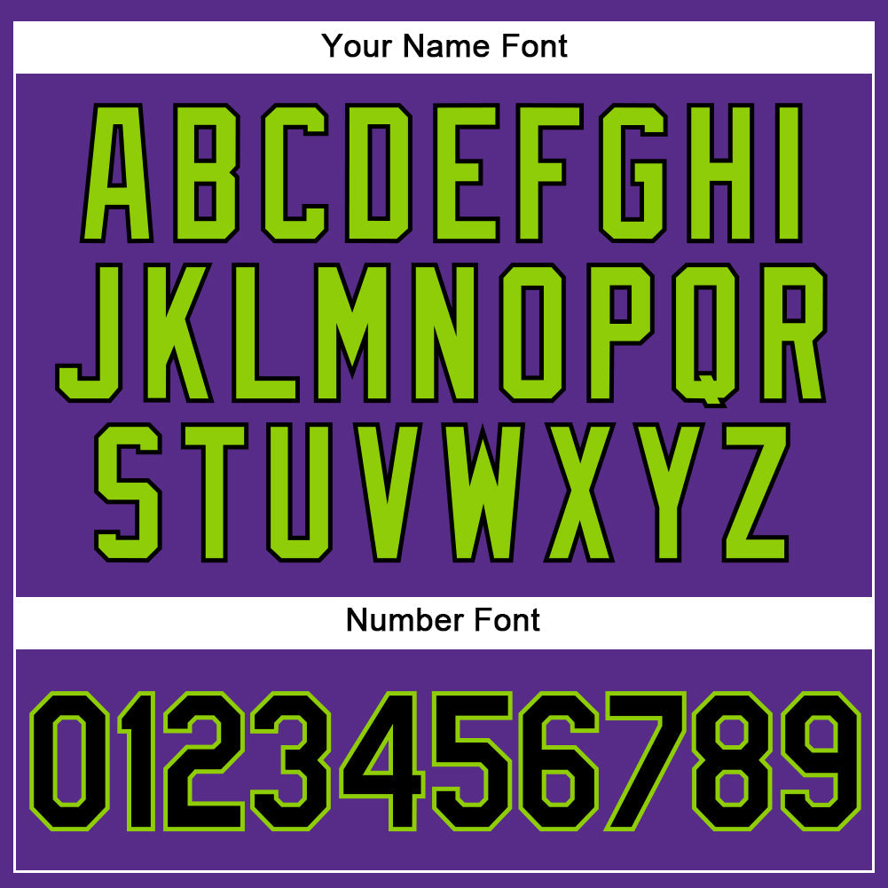 Custom Purple Black Pinstripe Neon Green Authentic Baseball Jersey - Sky-Custom