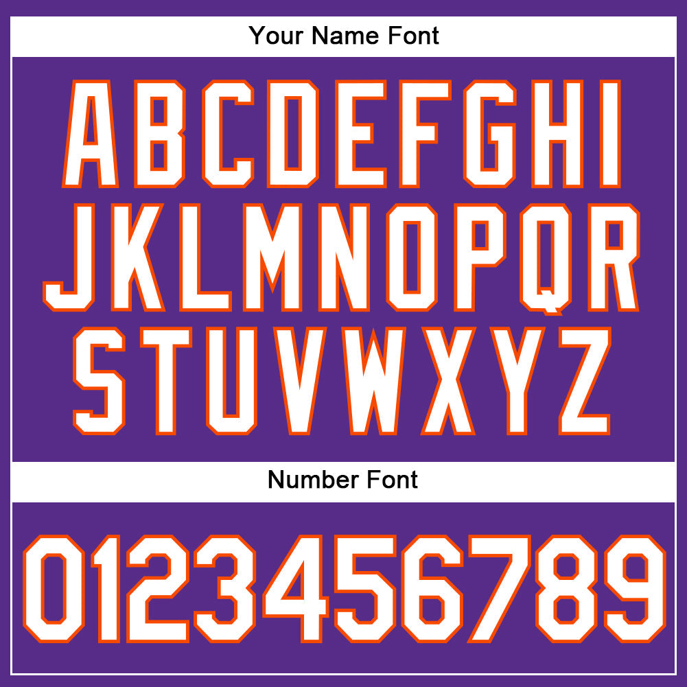 Custom Purple White Pinstripe Orange Authentic Baseball Jersey - Sky-Custom