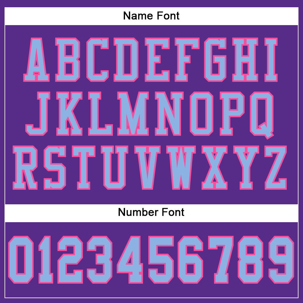 Custom Purple Light Blue-Pink Mesh Authentic Football Jersey - Sky-Custom