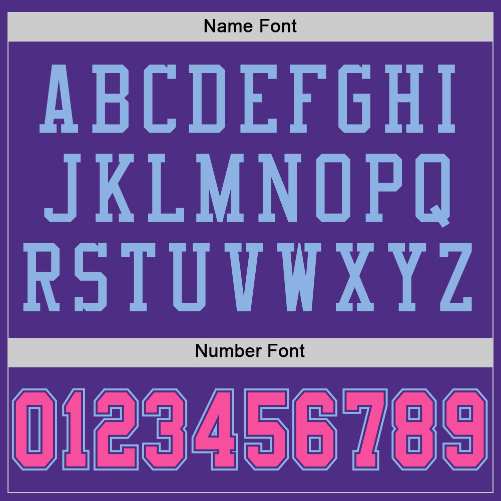 Custom Purple Pink-Light Blue Mesh Authentic Football Jersey - Sky-Custom