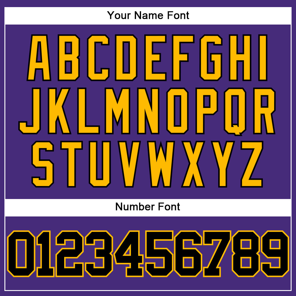 Custom Purple Black-Gold Authentic Baseball Jersey - Sky-Custom